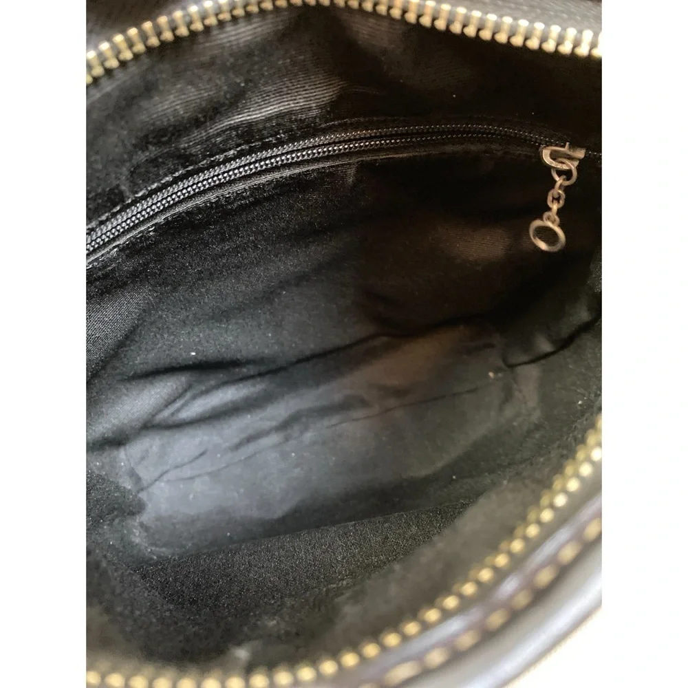 Vintage Y2K Coach Black Leather Crossbody Bag adjustable strap nickel hardware